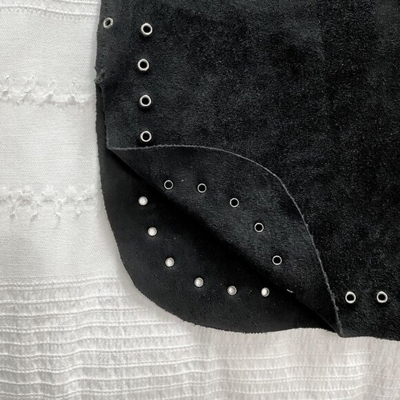 VELVET BY GRAHAM & SPENCER RALEIGH BLACK FAUX SUEDE LACE UP SHIFT DRESS - S - Picture 10 of 11